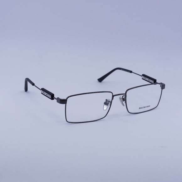 Balenciaga BB0118O 001 Eyeglasses Grey 56mm Rectangle Frame - Picture 1 of 9